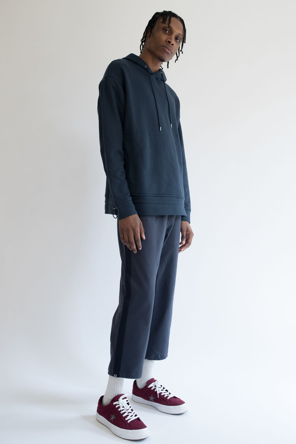 Grosgrain Hoodie in Navy with Navy Details – Sans Permis